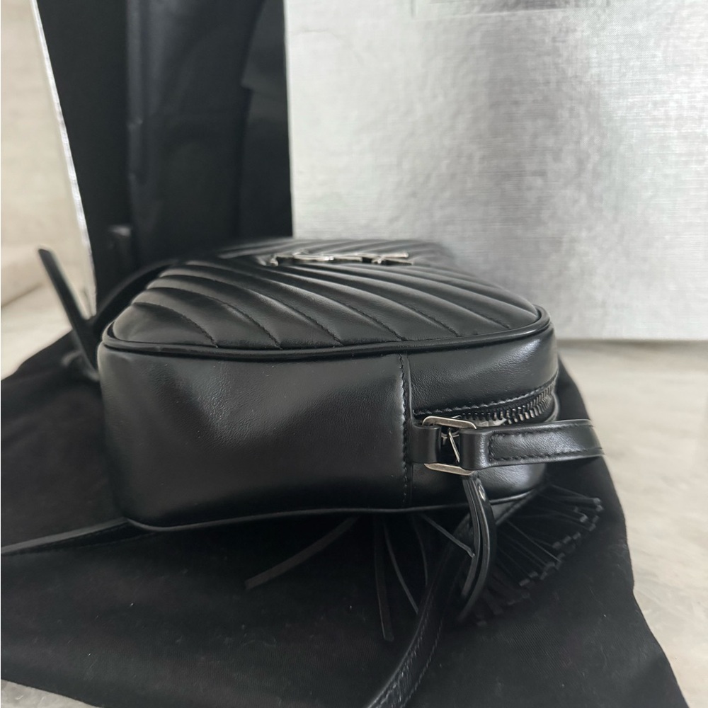 Saint Laurent Black Chevron Crossbody Bag - Picture 7 of 15